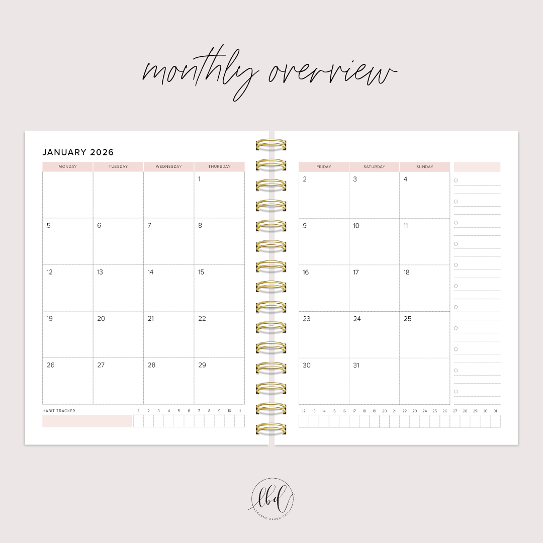 WEEKLY CREATE SPACE PLANNER - PINK