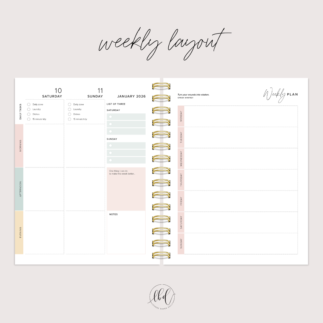 WEEKLY CREATE SPACE PLANNER - PINK